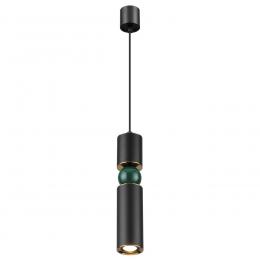 Odeon light 4075/5L L-VISION ODL19 351 черный/золото/зеленый Подвес GU10 1*5W SAKRA 